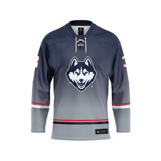 UConn - NCAA Men's Ice Hockey : Kevin Fitzgerald - Grey Hockey Jersey
