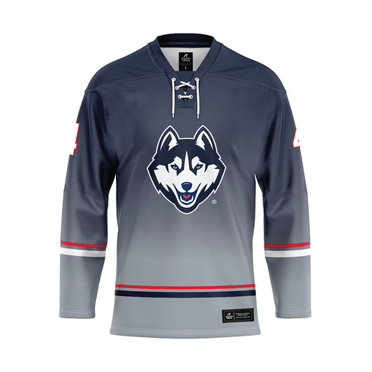 UConn - NCAA Women's Ice Hockey : Teagan Vaughan - Grey Hockey Jersey-0