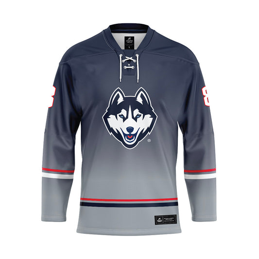 UConn - NCAA Women's Ice Hockey : Julia Pellerin - Grey Hockey Jersey-0
