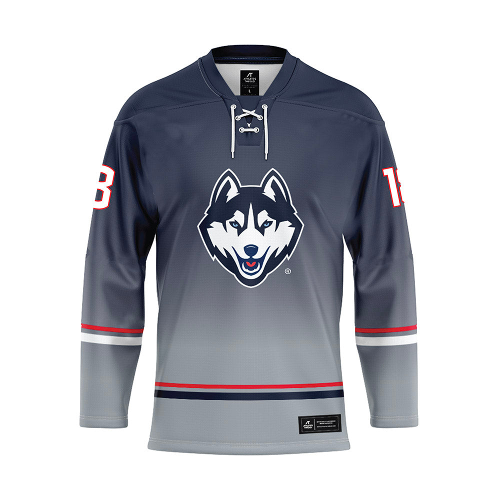 UConn - NCAA Women's Ice Hockey : Maya Serdachny - Grey Hockey Jersey