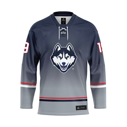 UConn - NCAA Women's Ice Hockey : Megan Woodworth - Grey Hockey Jersey