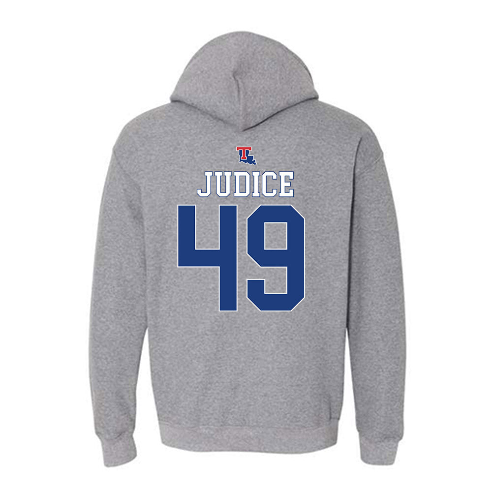 LA Tech - NCAA Baseball : Ethan Judice - Sports Shersey Hooded Sweatshirt-1