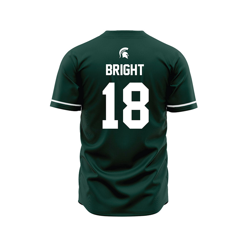 Michigan State - NCAA Baseball : Noah Bright - Green Jersey