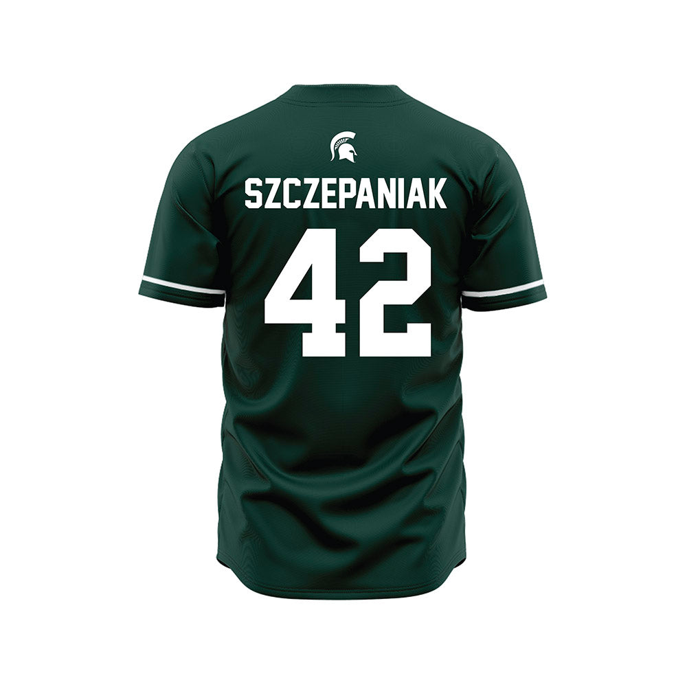 Michigan State - NCAA Baseball : Ryan Szczepaniak - Green Jersey