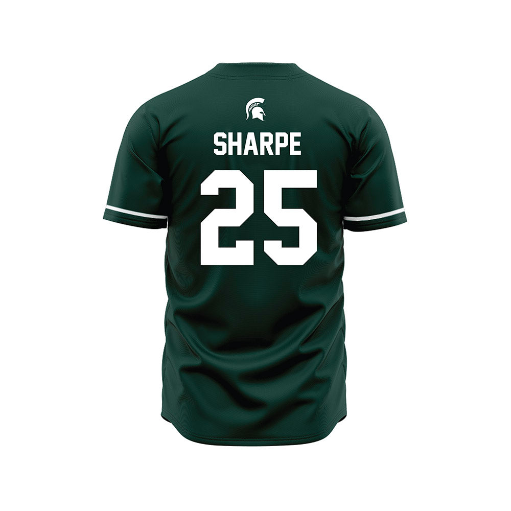 Michigan State - NCAA Baseball : Reggie Sharpe - Green Jersey