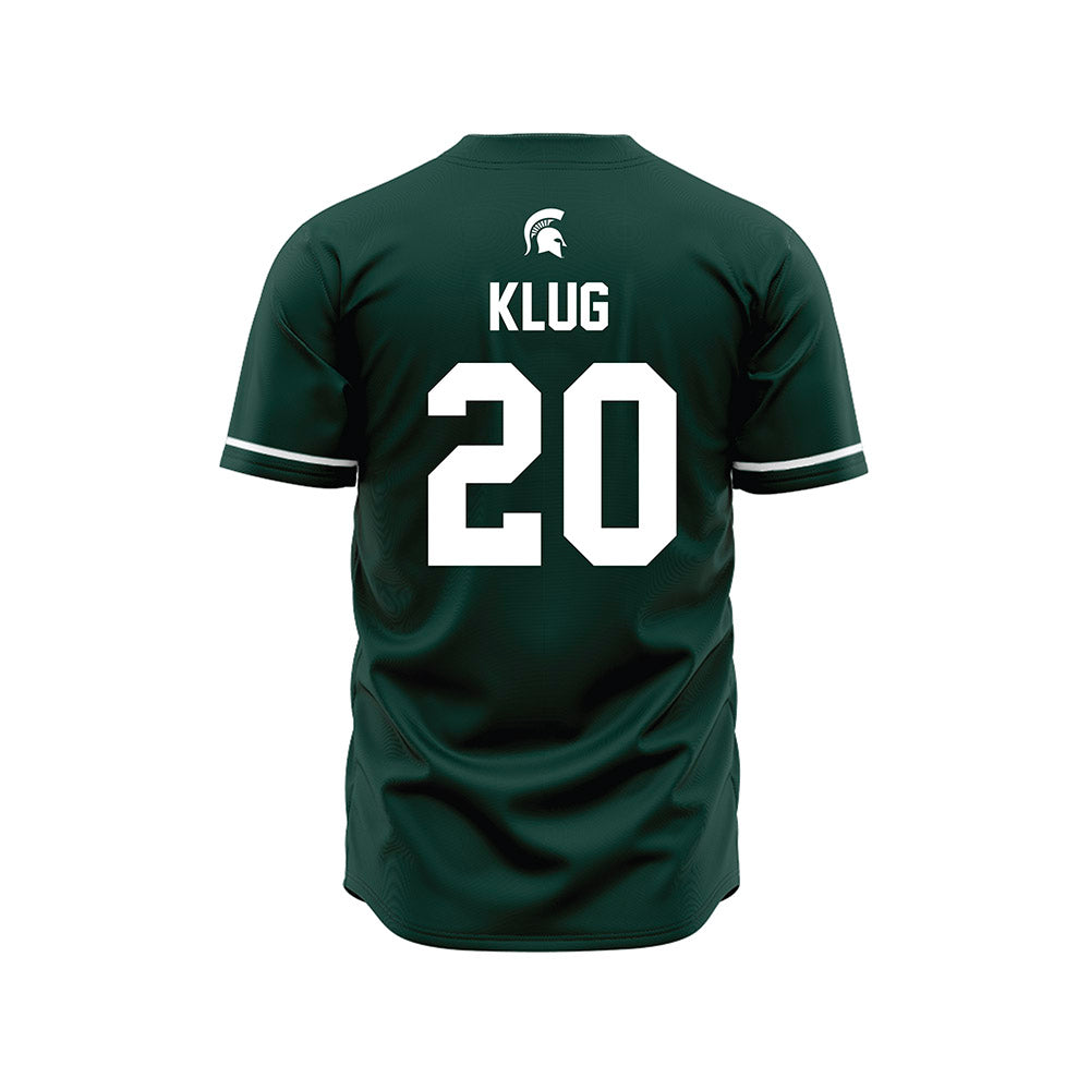 Michigan State - NCAA Baseball : Josh Klug - Green Jersey-1