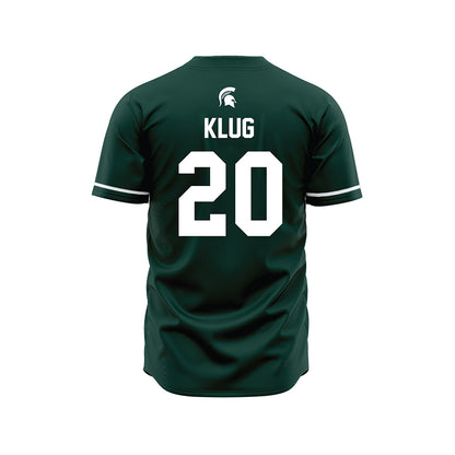 Michigan State - NCAA Baseball : Josh Klug - Green Jersey-1