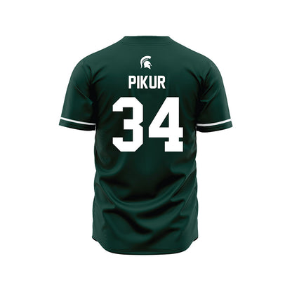 Michigan State - NCAA Baseball : Logan Pikur - Green Jersey