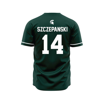 Michigan State - NCAA Baseball : Tommy Szczepanski - Green Jersey-1