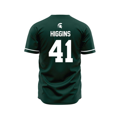 Michigan State - NCAA Baseball : Nolan Higgins - Green Jersey
