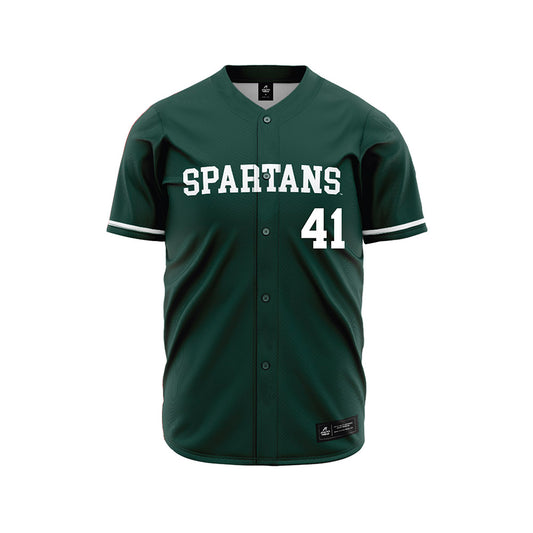 Michigan State - NCAA Baseball : Nolan Higgins - Green Jersey
