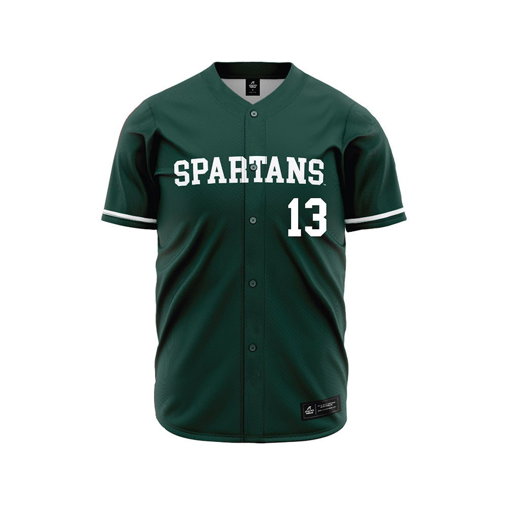 Michigan State - NCAA Baseball : CJ Deckinga - Green Jersey-0