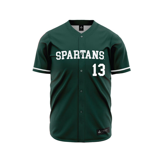 Michigan State - NCAA Baseball : CJ Deckinga - Green Jersey-0