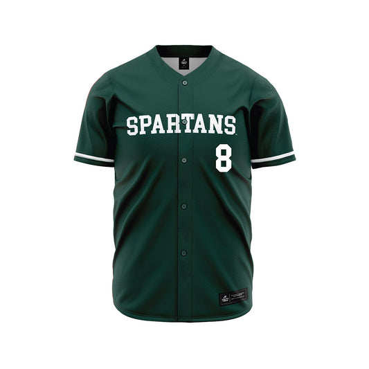 Michigan State - NCAA Baseball : Isaac Sturgess - Green Jersey-0