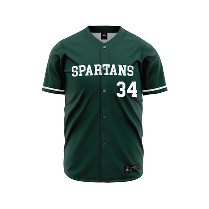 Michigan State - NCAA Baseball : Logan Pikur - Green Jersey