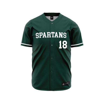 Michigan State - NCAA Baseball : Noah Bright - Green Jersey