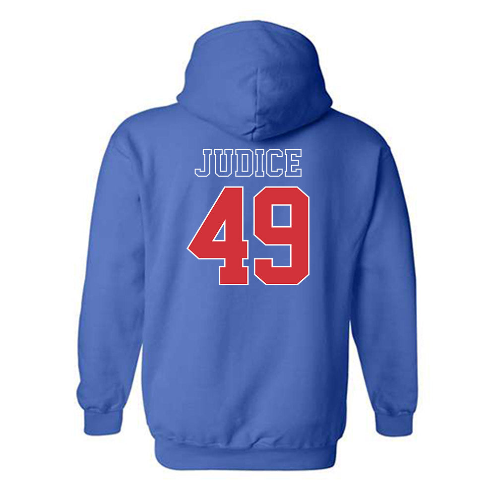 LA Tech - NCAA Baseball : Ethan Judice - Sports Shersey Hooded Sweatshirt-1