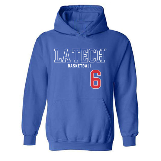 LA Tech - NCAA Men's Basketball : Keegan Rowell - Sports Shersey Hooded Sweatshirt-0