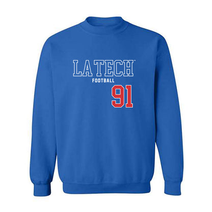 LA Tech - NCAA Football : Caleb Sims - Sports Shersey Crewneck Sweatshirt-0