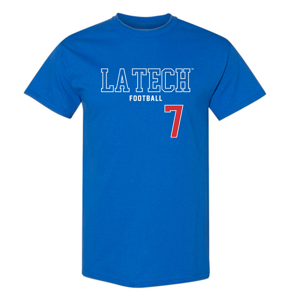 LA Tech - NCAA Football : Jhamal Shelby Jr - Sports Shersey T-Shirt-0