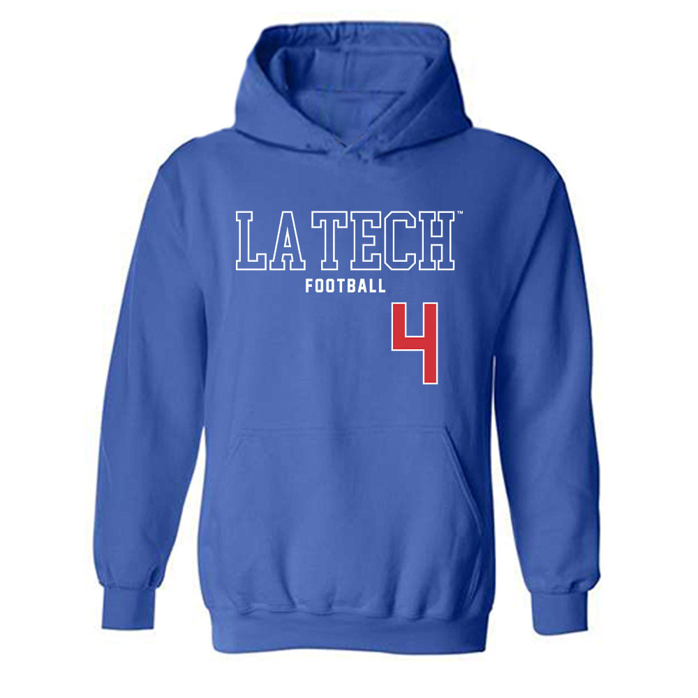LA Tech - NCAA Football : Clay Thevenin - Sports Shersey Hooded Sweatshirt-0