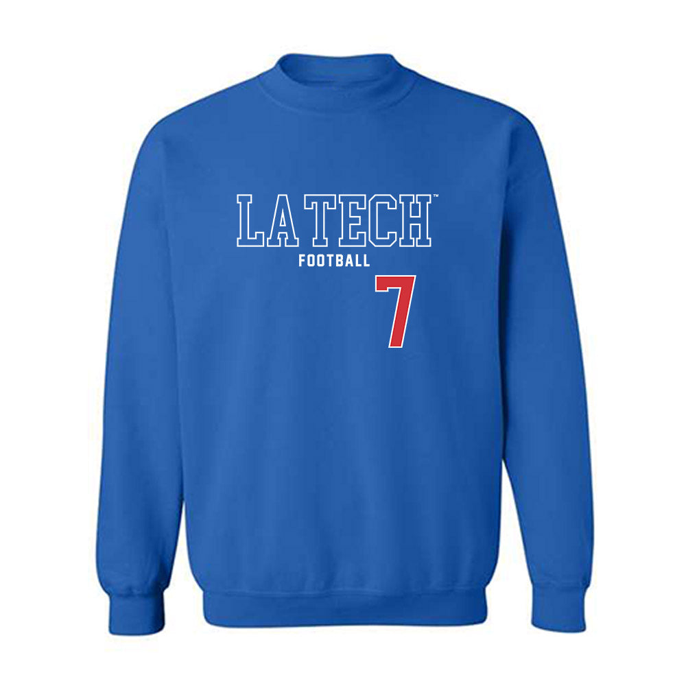 LA Tech - NCAA Football : Jhamal Shelby Jr - Sports Shersey Crewneck Sweatshirt-0