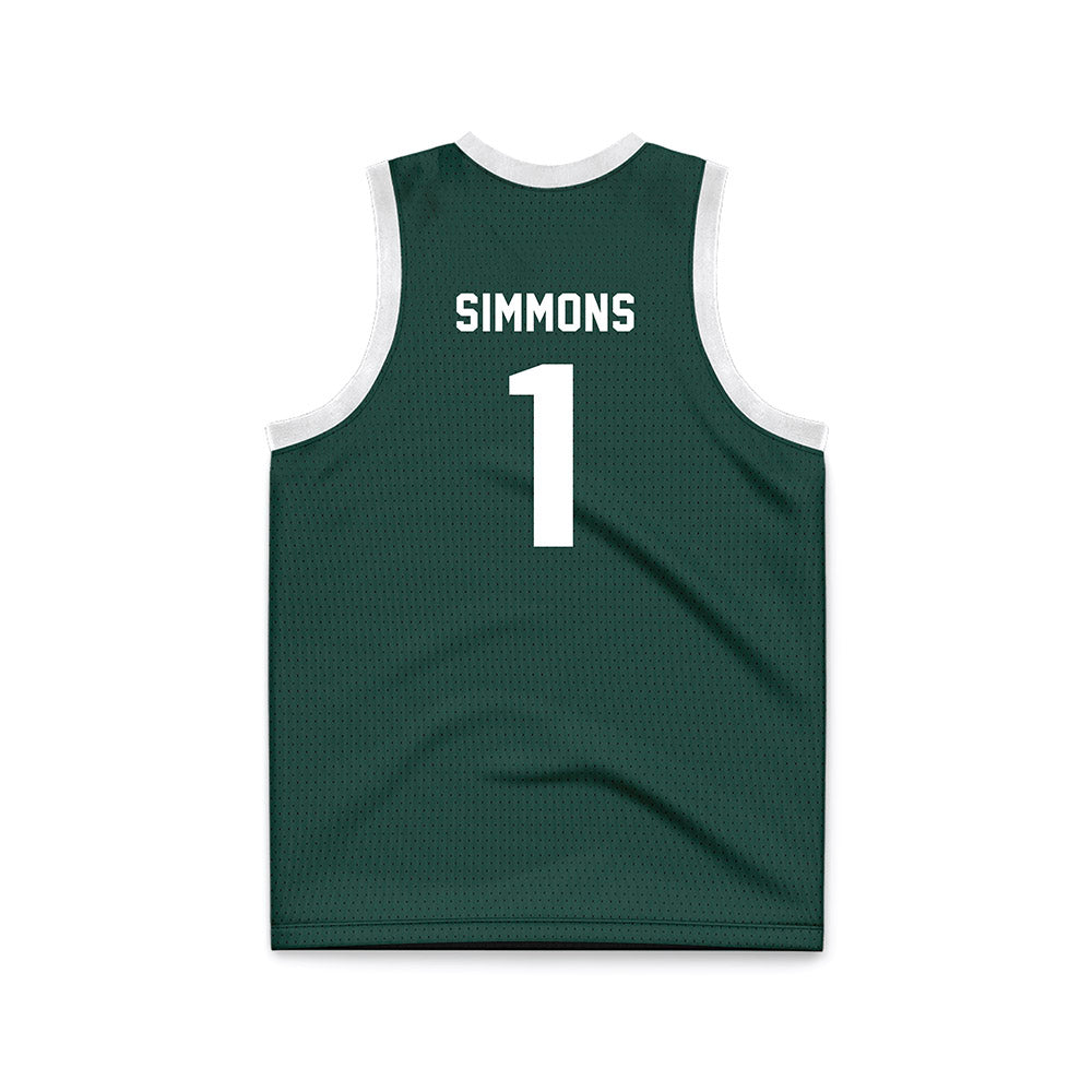 Michigan State - NCAA Women's Basketball : Jaddan Simmons - Green Basketball Jersey-1