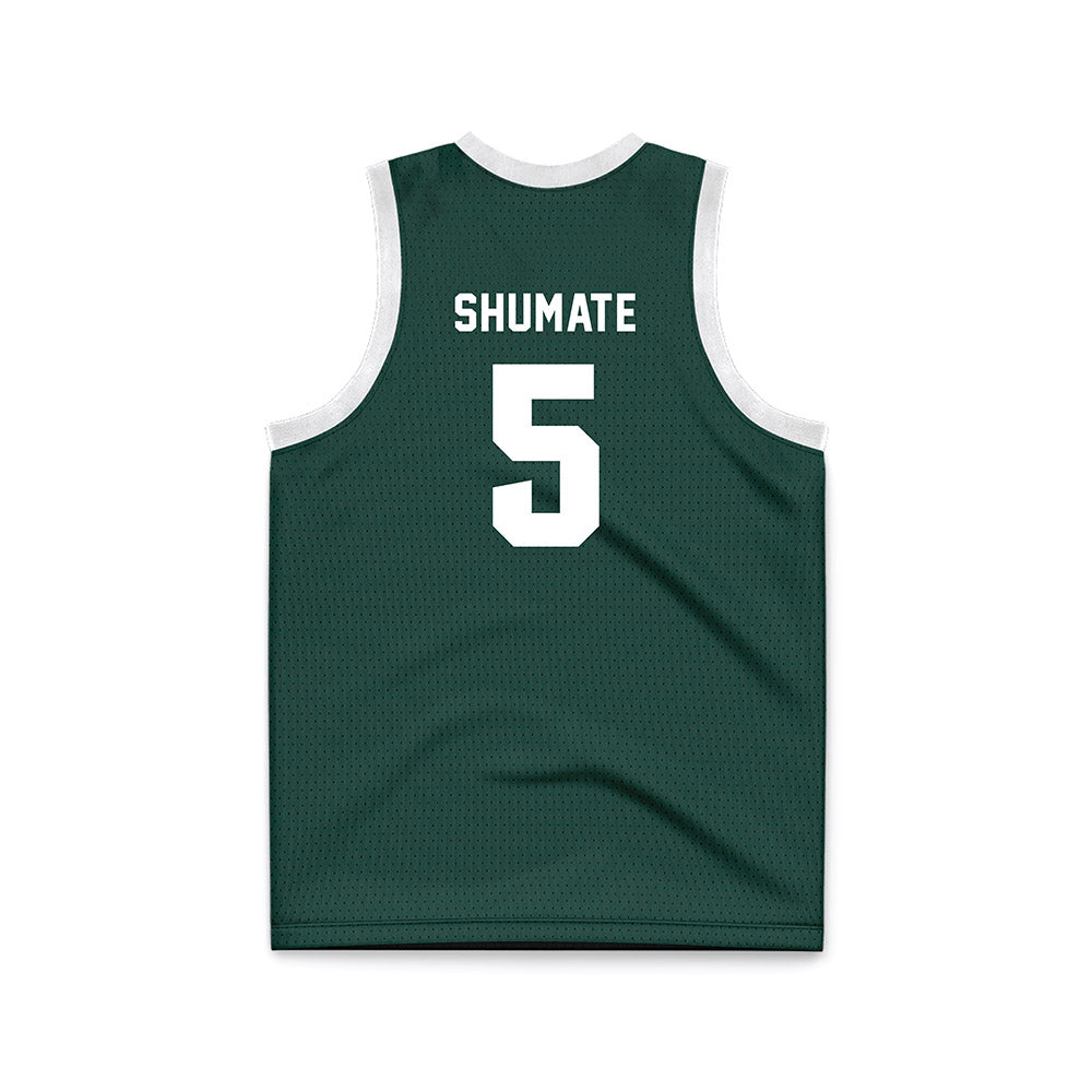 Michigan State - NCAA Women's Basketball : Emma Shumate - Green Basketball Jersey-1