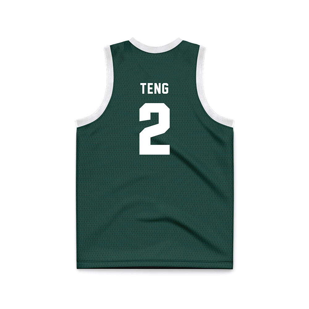 Michigan State - NCAA Men's Basketball : Kur Teng - Green Basketball Jersey-1