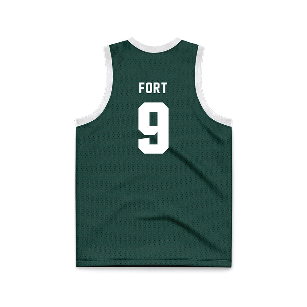 Michigan State - NCAA Men's Basketball : Trey Fort - Green Basketball Jersey-1