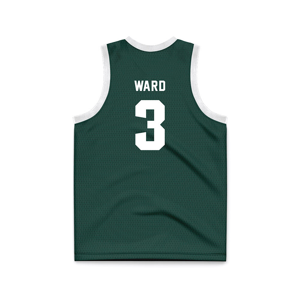 Michigan State - NCAA Men's Basketball : Cam Ward - Green Basketball Jersey-1