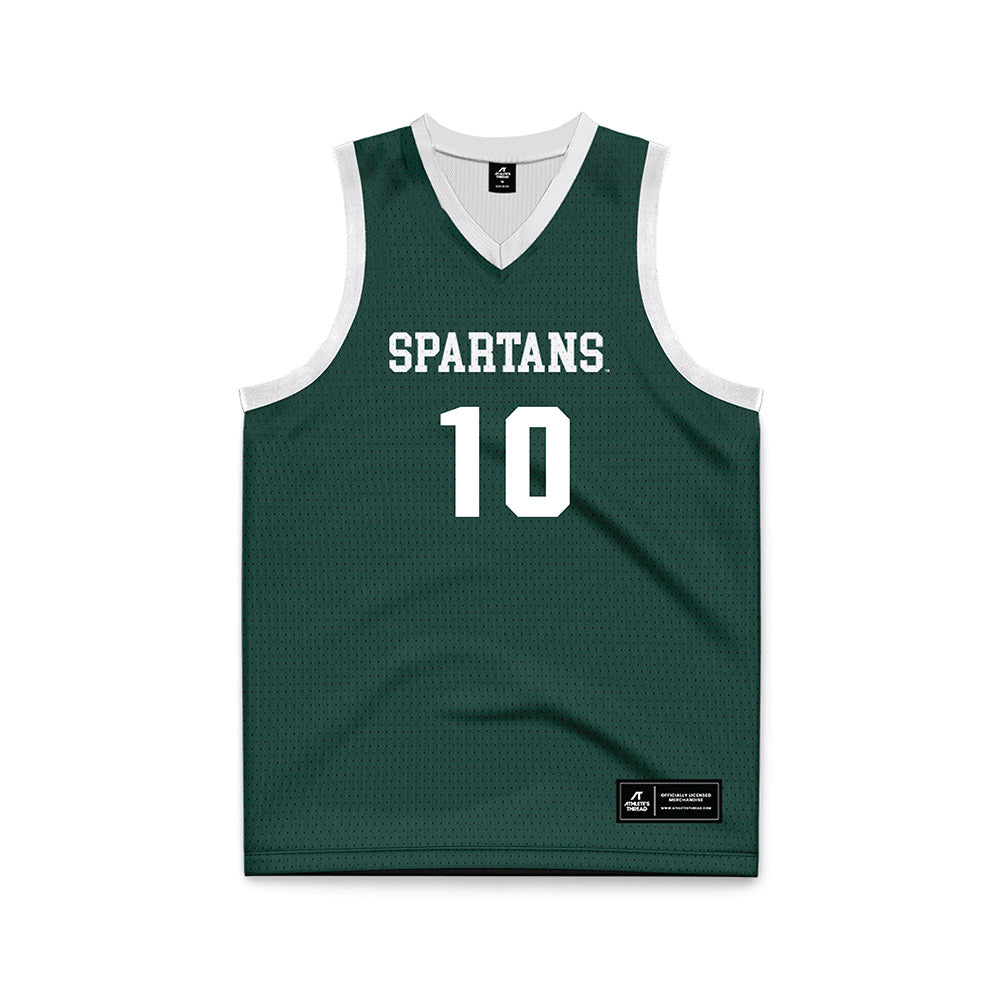 Michigan State - NCAA Women's Basketball : Bree Robinson - Green Basketball Jersey