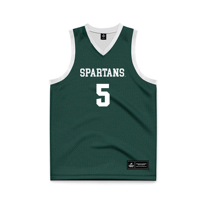 Michigan State - NCAA Women's Basketball : Emma Shumate - Green Basketball Jersey-0