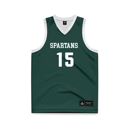 Michigan State - NCAA Men's Basketball : Carson Cooper - Green Basketball Jersey