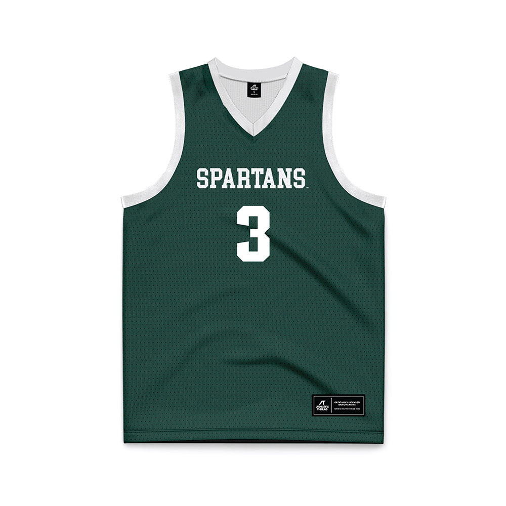 Michigan State - NCAA Men's Basketball : Cam Ward - Green Basketball Jersey-0
