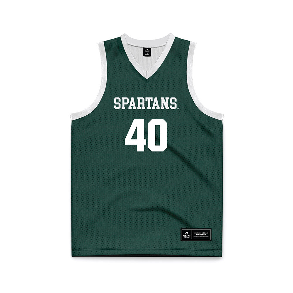 Michigan State - NCAA Men's Basketball : Brennan Walton - Green Basketball Jersey-0