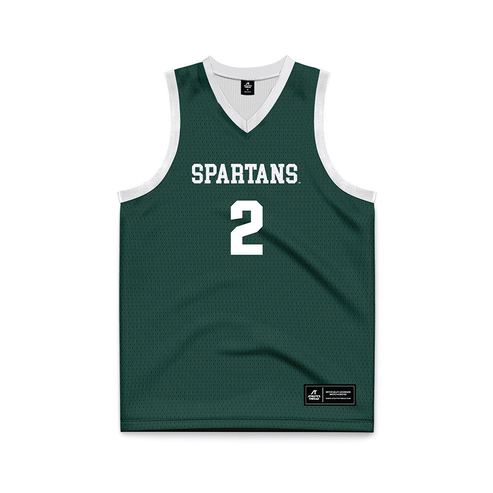 Michigan State - NCAA Men's Basketball : Kur Teng - Green Basketball Jersey-0