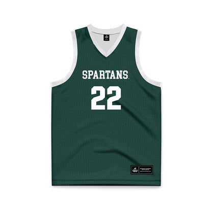 Michigan State - NCAA Women's Basketball : Moira Joiner - Green Basketball Jersey