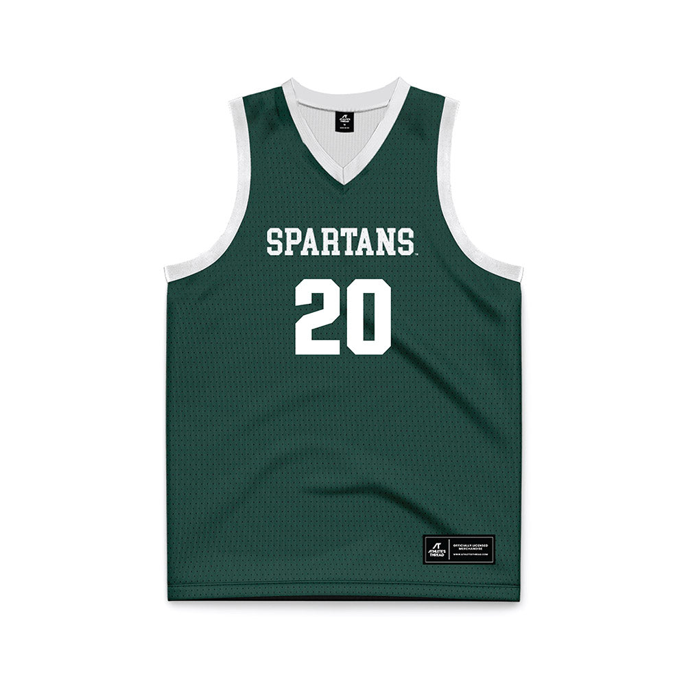 Michigan State - NCAA Men's Basketball : Nick Sanders - Green Basketball Jersey-0
