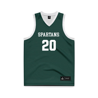 Michigan State - NCAA Men's Basketball : Nick Sanders - Green Basketball Jersey-0
