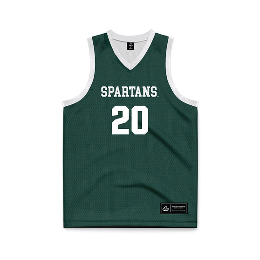 Michigan State - NCAA Men's Basketball : Nick Sanders - Green Basketball Jersey-0
