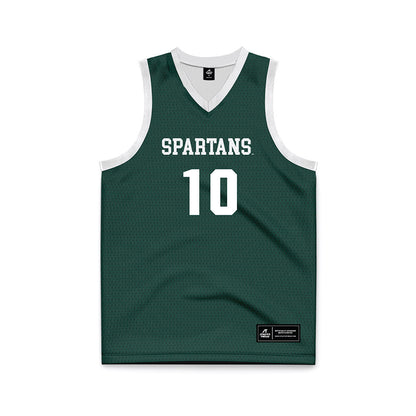 Michigan State - NCAA Men's Basketball : Denham Wojcik - Green Basketball Jersey-0