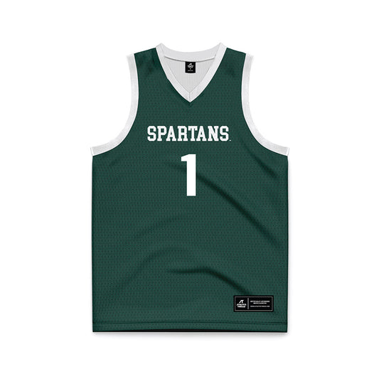 Michigan State - NCAA Women's Basketball : Jaddan Simmons - Green Basketball Jersey-0