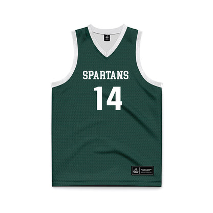 Michigan State - NCAA Men's Basketball : Davis Smith - Green Basketball Jersey