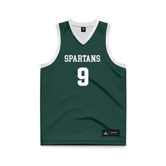 Michigan State - NCAA Women's Basketball : Sara Sambolic - Green Basketball Jersey-0