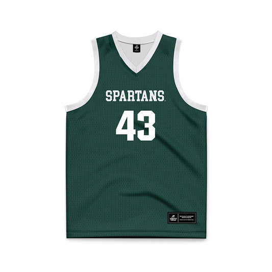 Michigan State - NCAA Men's Basketball : Brennan Walton - Green Basketball Jersey-0