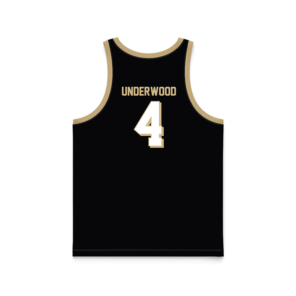 Wake Forest - NCAA Men's Basketball : Will Underwood - Black Basketball Jersey-1