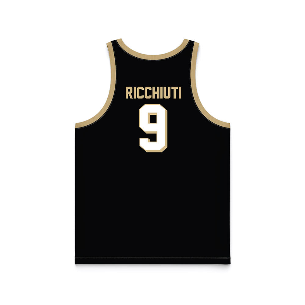 Wake Forest - NCAA Men's Basketball : Vincent Ricchiuti - Black Basketball Jersey-1