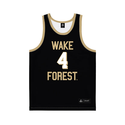 Wake Forest - NCAA Men's Basketball : Efton Reid III - Black Basketball Jersey