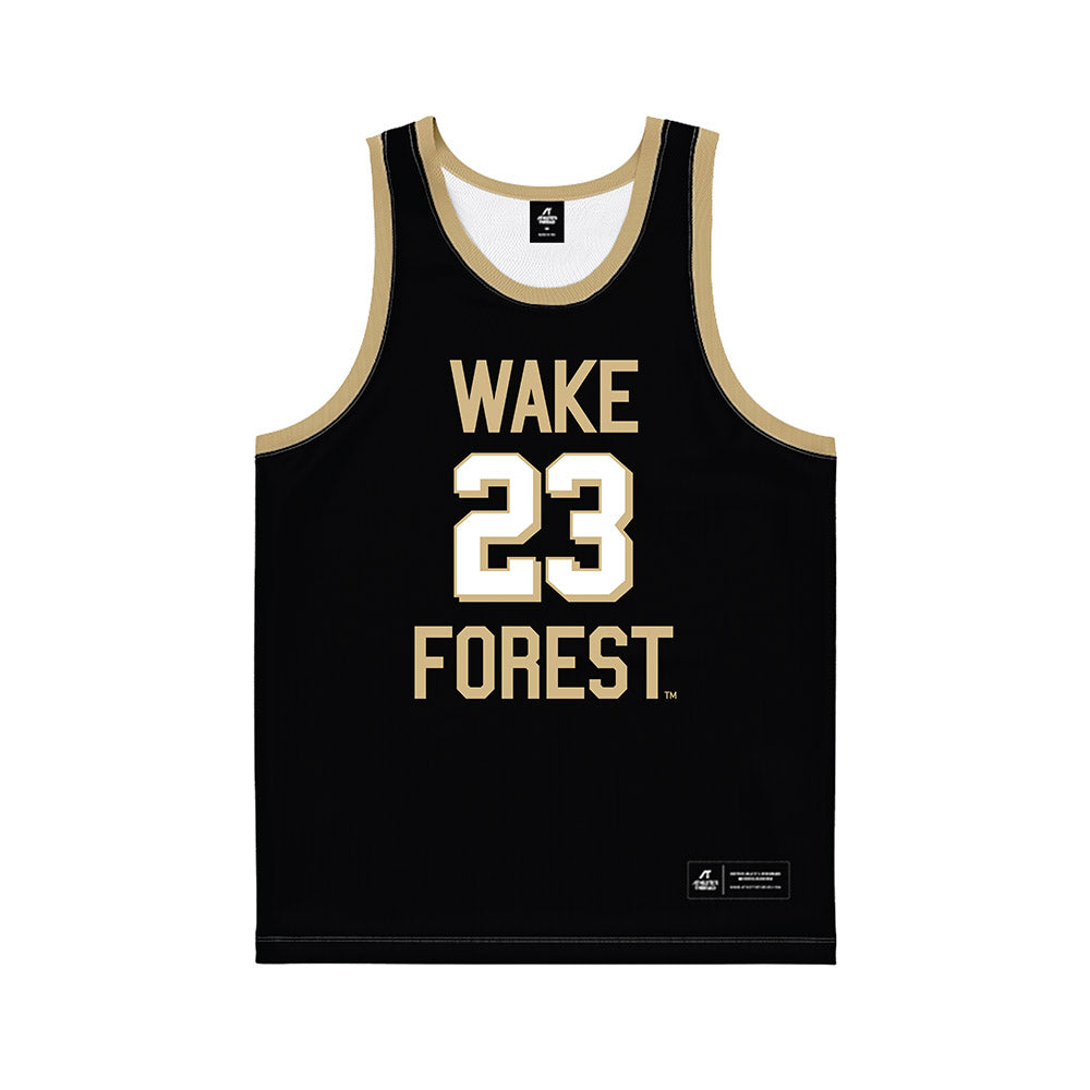 Wake Forest - NCAA Men's Basketball : Hunter Sallis - Black Basketball Jersey